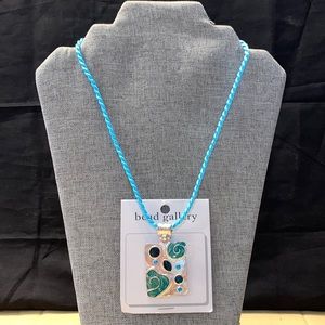 Corded necklace with Bead Gallery pendant 💙💚💙 (N161)